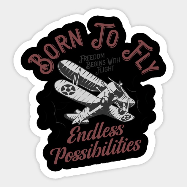 Born To Fly Sticker by CyberpunkTees